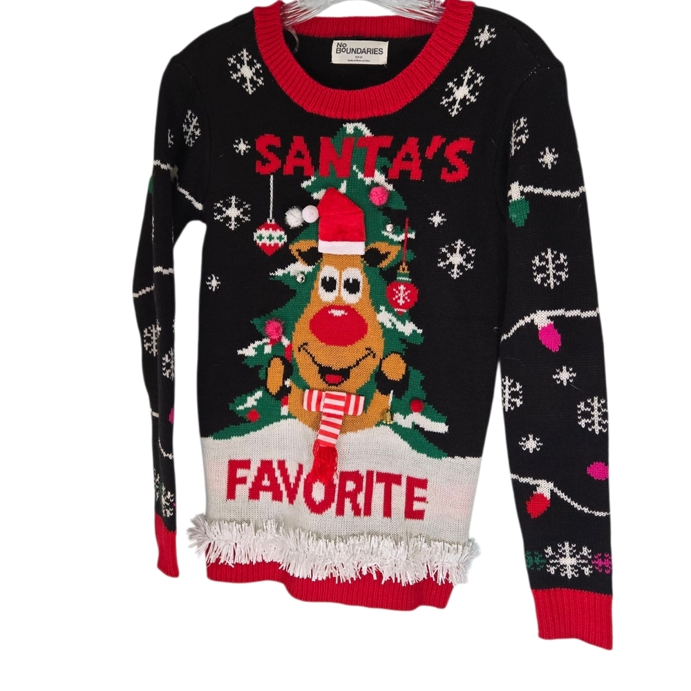 No Boundaries Santa's Favorite Holiday Sweater size 4-6